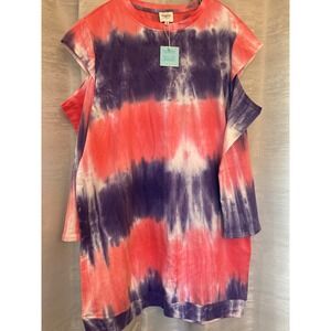 Hayden Los Angeles Tie Dye Cold Shoulder Dress Casual Comfy‎ 1XL